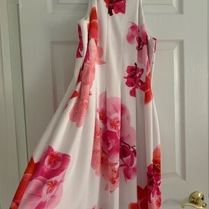 Calvin Klein Pink Halter Midi Dress for Weddings